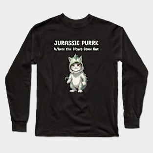 Cat in dinosaur costume - Cat parody Long Sleeve T-Shirt